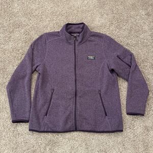 L.L. Bean Women's Full Zip Purple Fleece size Large petite